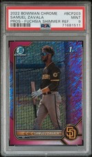 2022 Bowman Chrome Prospects Samuel Zavala Fuchsia Shimmer Refractor /199 PSA 9