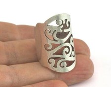 Adjustable Ring 33x20mm Antique Silver plated brass 18mm 8US inner size 2607