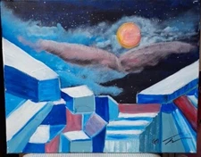 Beyond, Acrylic Painting - 16x20 Hand Painted Artwork on Canvas