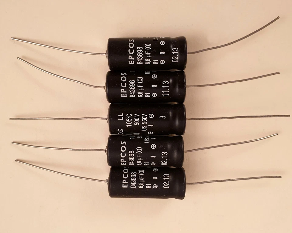 LOT DE 5 CONDENSATEURS EPCOS 10µF - 500 Volts - EPCOS
