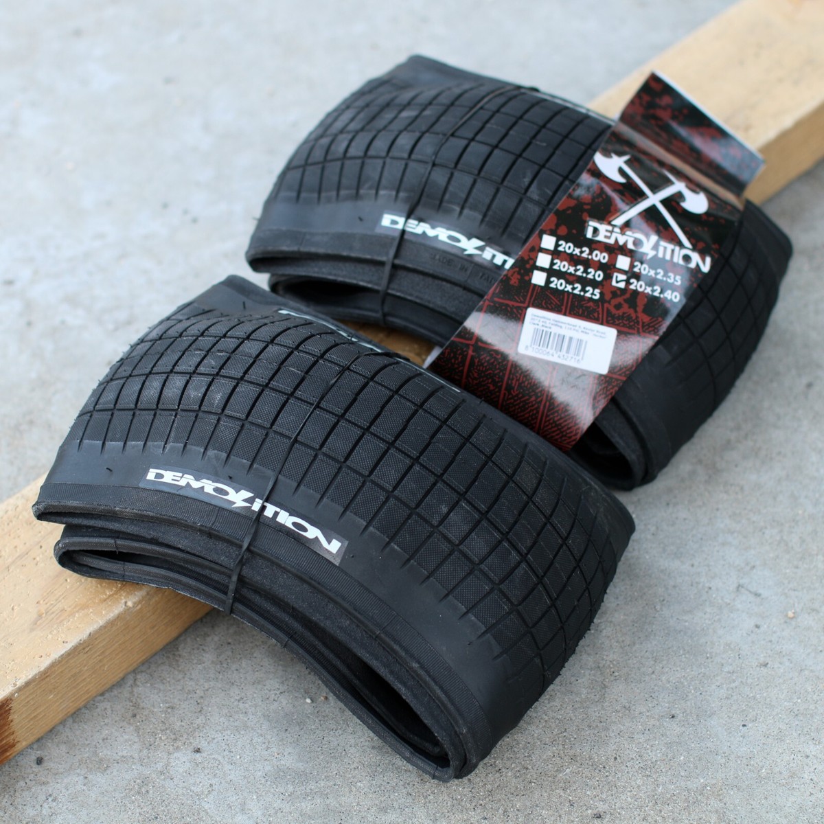 PAIR OF DEMOLITION BMX HAMMERHEAD-S FOLDING TIRES BLACK MIKE 