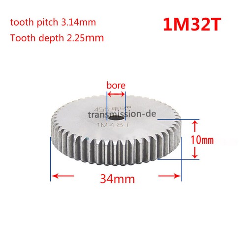 1/1.5 Mod 12-150 dientes engranaje frontal C45 engranaje de acero espesor 1M-10 mm 1.5M-15 mm - Imagen 31 de 180