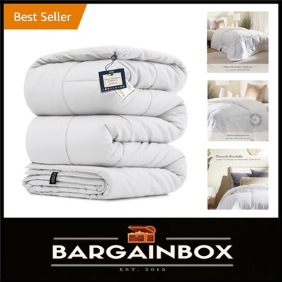 King Size White Box Quilted Comforter - Durable, Breathable & Oeko-Tex Certified