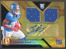 Saquon Barkley 2018 Panini Gold Standard Rookie Dual Jersey Autograph #243 73/75