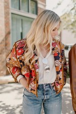 Free People Nwt Mother The Big Time Bound Jacket In Flower Size Medium "new"