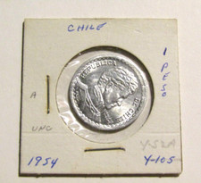 Chile 1954 1 Un Peso unc Coin