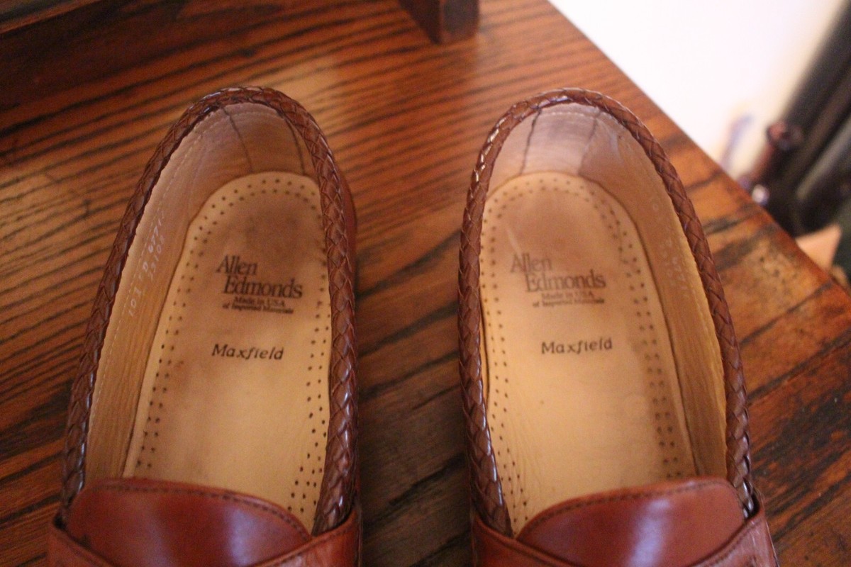 Allen Edmonds Maxfield Men\'s 10 D Brown Leather Tassel Loafers Dress Shoes 47716 Allen Edmonds Maxfield Brown Leather Tassel Loafers Men main image 2