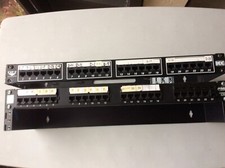Lot of 2unt ICC Cat5 and AMP Netconnect Category 6 Patch Pannel W/Mounting Rack