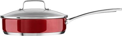 KitchenAid Stainless Steel 3.3 Quart Saucepan with Glass Lid, Cookware, Red
