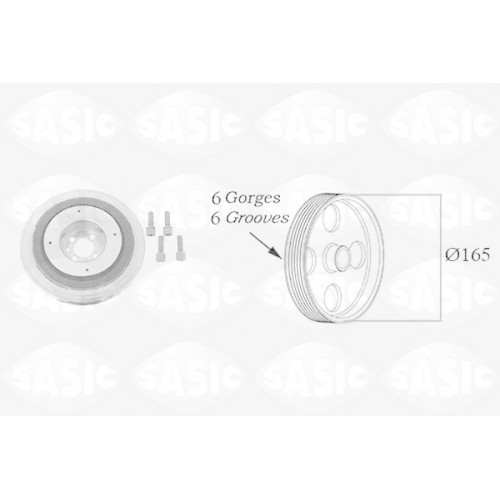 Riemescheibe Kurbelwelle Alfa Romeo 147, 156; Fiat 500L, Brava, Bravo I, Doblo,-image