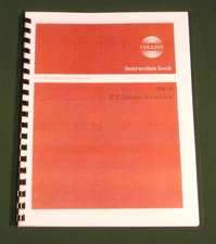 Collins 30L-1 Instruction Manual: W/ 11"X25" Schematic & Protective Covers!