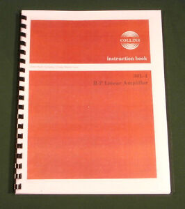 Collins 30L-1 Instruction Manual: W/ 11"X25" Schematic & Protective