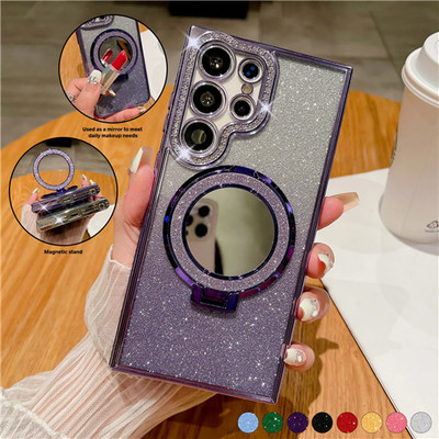 Für Samsung A56 A36 A16 A55 A35 Bling Diamant Magnet Ring Ständer Cover Spiegel
