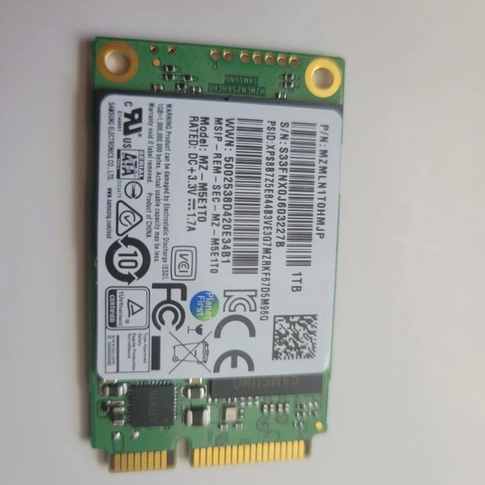 SAMSUNG 850 EVO mSATA 1TB MZ-M5E1T0 MZ-M5E1T0BW SSD 9 hours solid state drive - Image 3 of 4