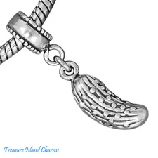 Pickle Cucumber 925 Solid Sterling Silver European Dangle Bead Charm Euro