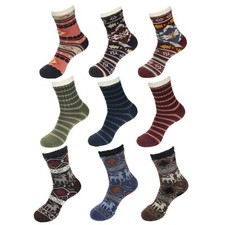 BambooMN Men's Cabin Double Layer Thick Soft Warm Fuzzy Comfy Home Socks, 1 Pair