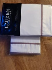 Lauren Ralph Lauren Spencer Border Two King Pillow Shams Brand New