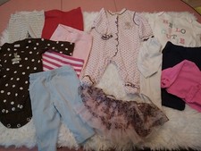 Baby Girl's clothes 0-3 months Lot of 12 Carter's, jumping beans, Little Me Nice