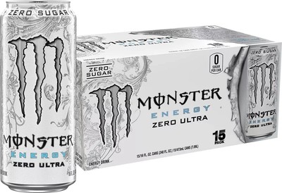 Monster Energy Zero Ultra Sugar Energy Drink, 16oz - Pack of 24