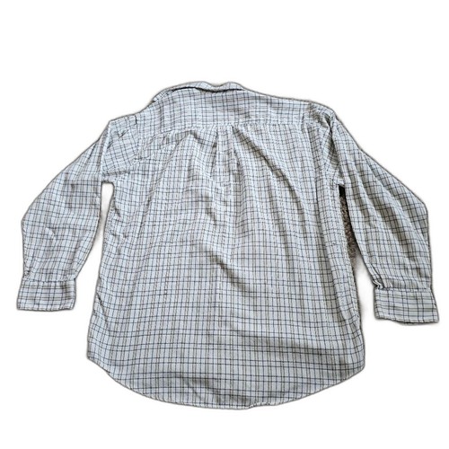 Trader Bay Tattersall Checked Long Sleeve Button Down Brown Navy Cream Medium - Picture 2 of 10