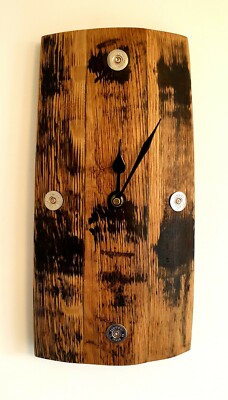 Uhr - Eiche Whisky Fass Stab und Schrotflinte Patrone Wanduhr
