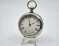 1880 Antique Elgin 18s 7j SILVEROID Pocket Watch RUNS READ