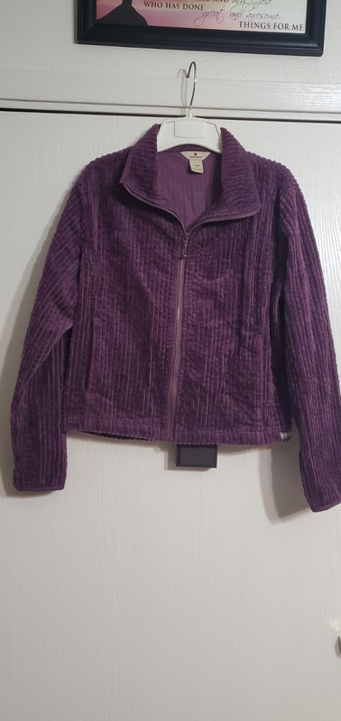 Woolrich Jacket Women’s M Corduroy Zip Up Purple Wineberry