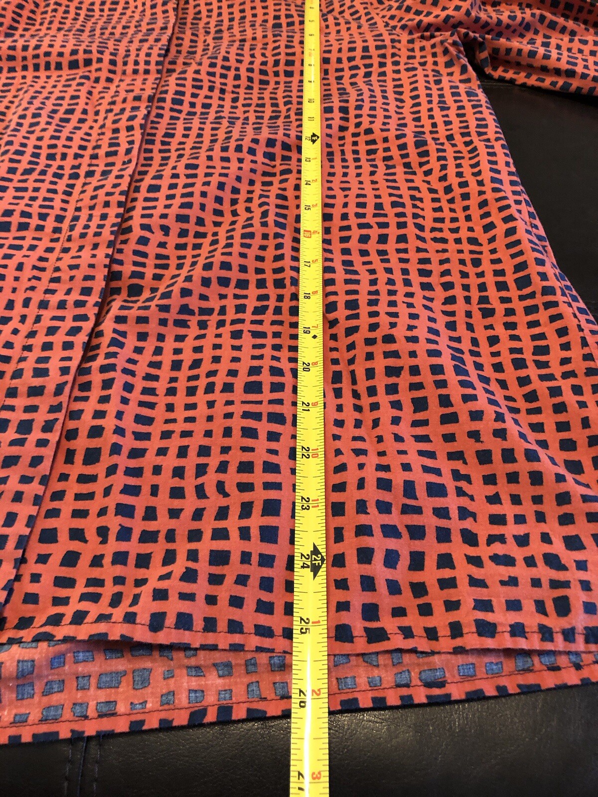 Aeffe Spa Orange Navy Patterned Button Down Blous… - image 16
