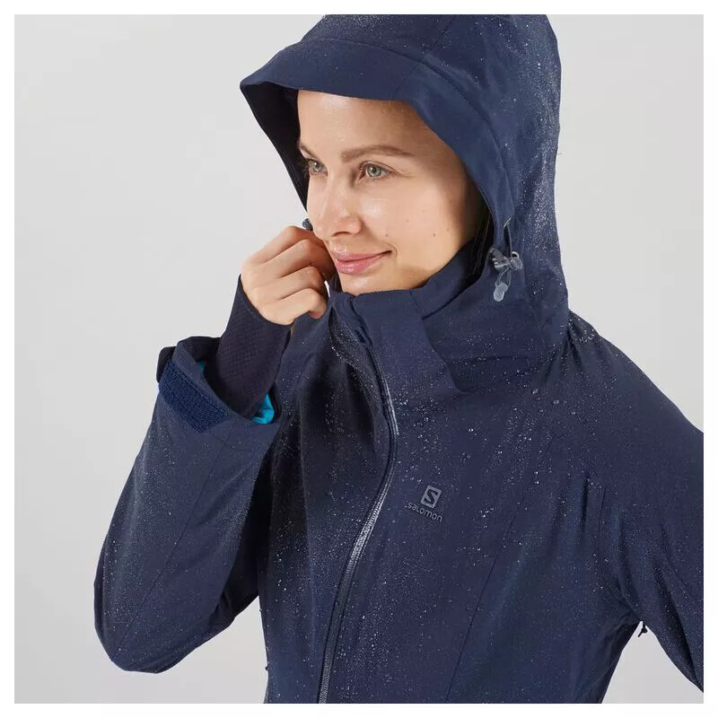 RRP £350 SALOMON DONNA GIACCA DA SCI IMPERMEABILE BRILLANTE TAGLIA XS PICCOLA CAMMINATA