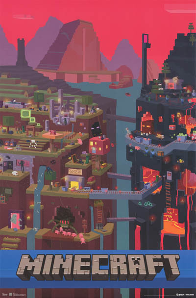 JINX MOJANG MINECRAFT CUBE POSTER NEW 22X34 FREE SHIPPING | eBay