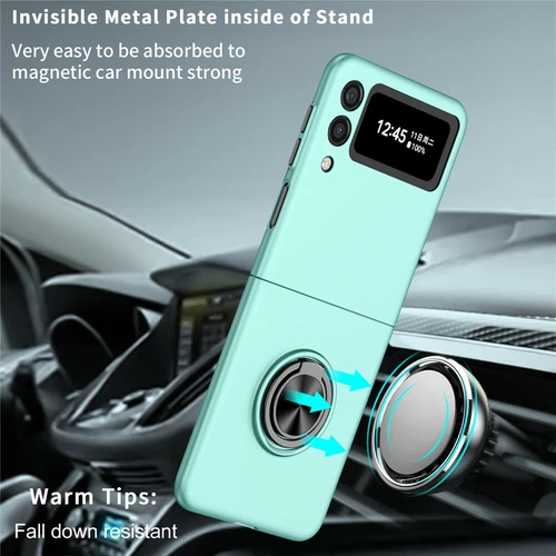 For-Samsung Galaxy Z Flip 4 3 5G Slim Matte Hard Case with Ring+Screen Protector - Picture 33 of 94