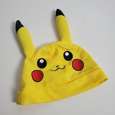 Pokemon Hat Pikachu Kids One Size Costume Yellow Beanie Rubies Halloween