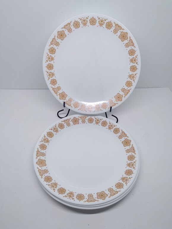 Corelle by CORNING BUTTERFLY GOLD Dinner Plates 10 1/4