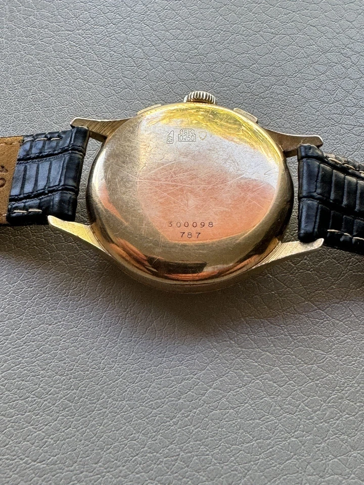 BREITLING PREMIER 787 VINTAGE 18k GOLD CASE 35.5mm. CHRONOGRAPH HAND WINDING. - Image 2 of 4