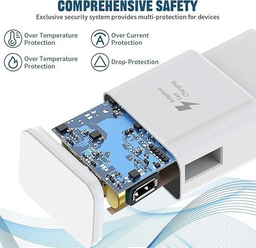 ADAPTIVE FAST CHARGING WALL CHARGER ADAPTER FOR SAMSUNG S7 S8 S9 Note 7 8 9 - Picture 2 of 5