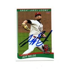 Jeff Belge signed autograph 2021 Great Lakes Loons baseball card Syracuse NY c