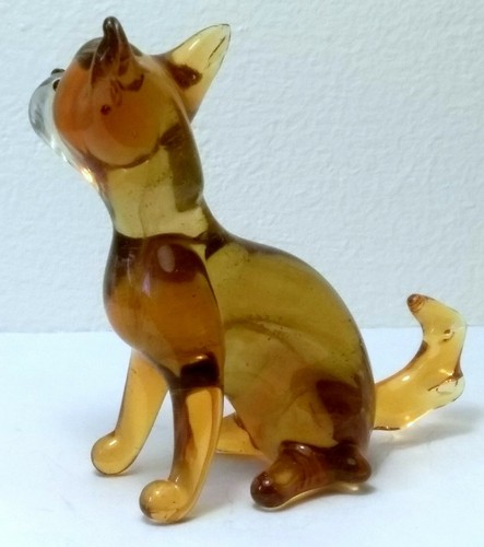 HAND MADE BLOWN "MURANO" GLASS COLLECTABLE SITTING CHIHUAHUA DOG FIGURINE - Picture 5 of 6
