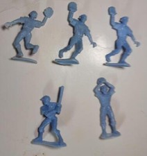 VINTAGE 21 KELLOGGS LIDO MARX BASEBALL PLAYER FIGURES 1958 BLUE WHITE YELLOW