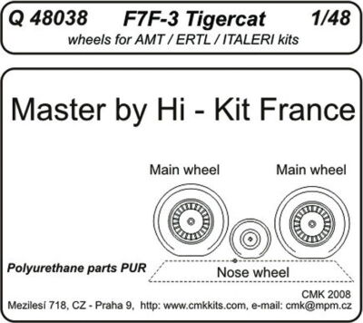 CMK 129-Q48038 - 1:48 F7F-3 tigercat wheels für Revell Bausatz - Neu