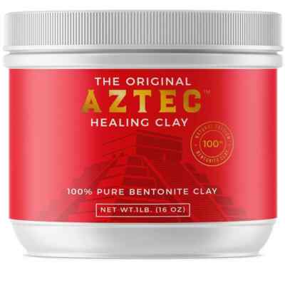 Original Aztec Healing Clay - Pure Bentonite Powder - Natural Face Mask - 16 oz