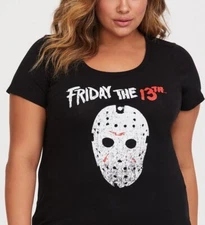 Torrid Friday the 13th Black Fitted Tee New