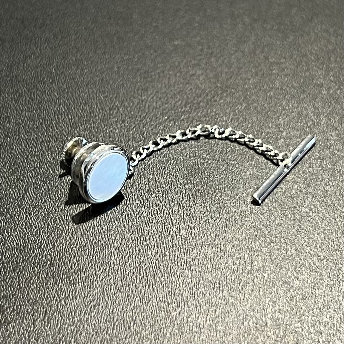 Oval Mother Pearl Tie Tack Pin Men Birthday Father’s Day Gift