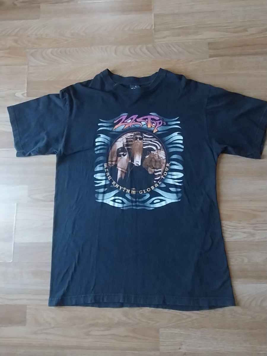 vintage zz top shirt mean phythm global tour black color sz .XL