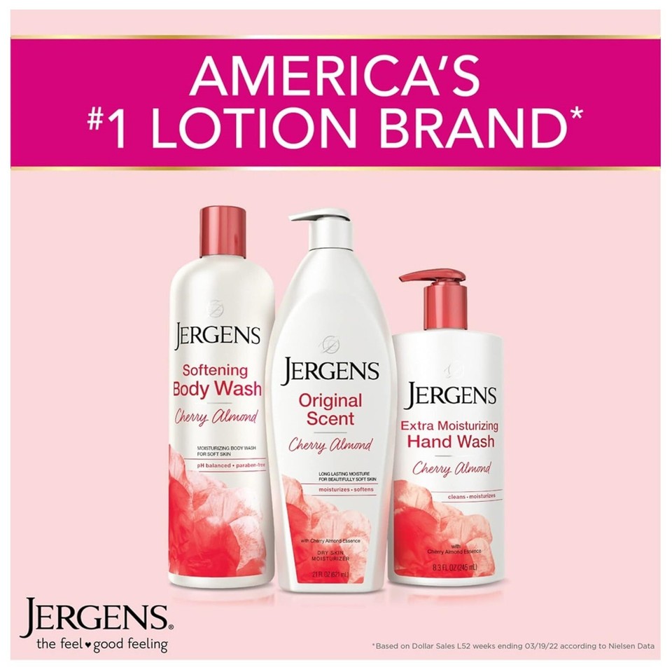 Jergens Extra Moisturizing Hand Soap,Liquid Hand Soap Refill Cherry