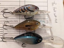(3) crankbaits - (2) square bills and 1 - The Hookset.Net Crankbait- 3 Total