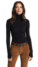 commando Women's Ballet Body Turtleneck Bodysuit, Black, One Size