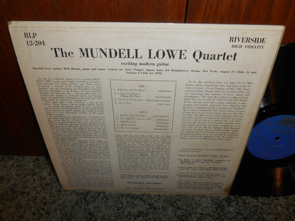 MUNDELL LOWE Quartet RIVERSIDE RECORDS RLP 12-204 VINTAGE 1959 DG MONO JAZZ LP - Image 3 of 4