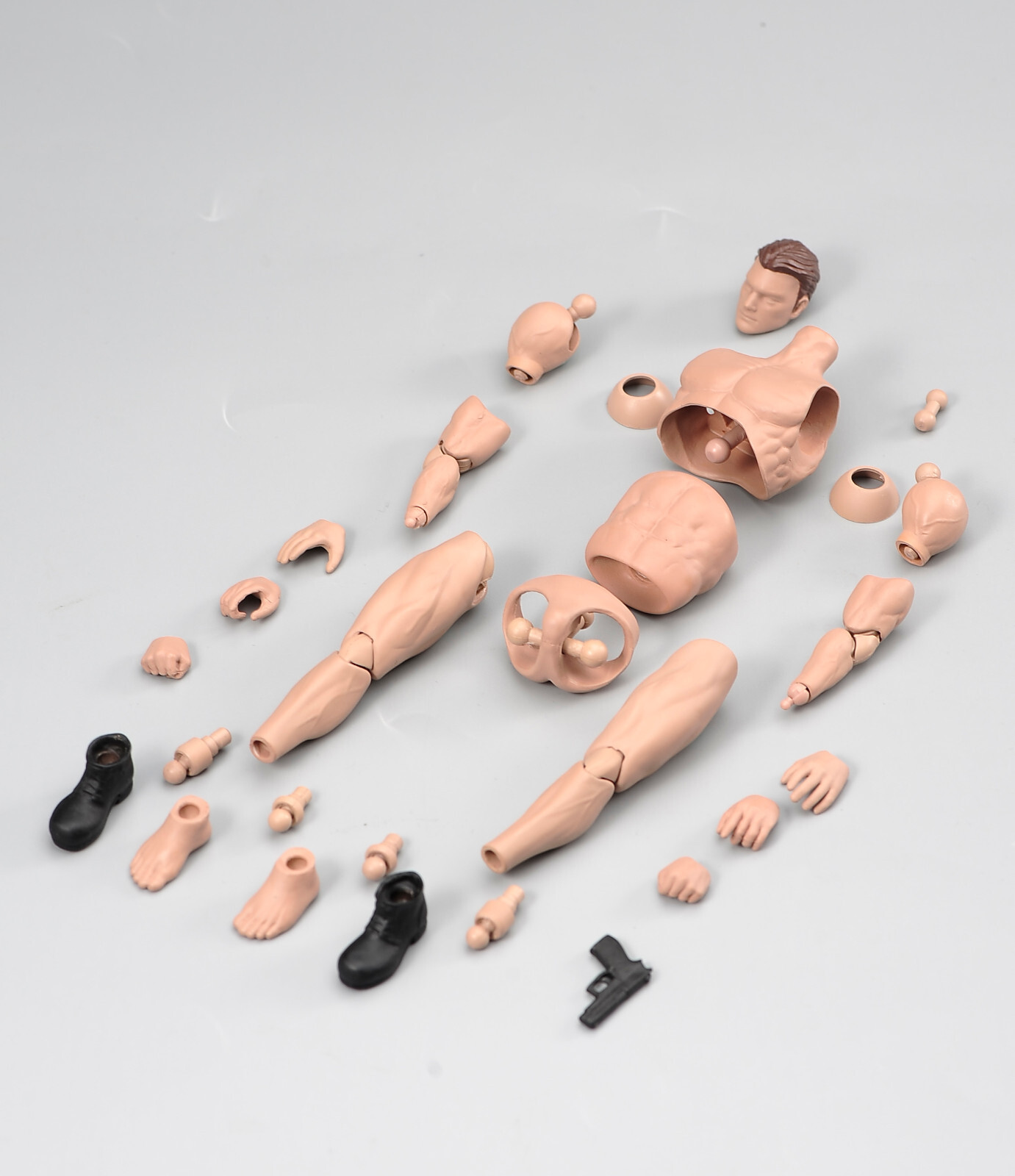 1:12 Flexible Muscular Male Strong Joint Action Body Head Hand Figure Doll Toy