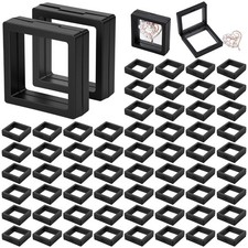 60 Pcs 3D Floating Display case Jewelry Storage Box Coin Frame Display Holder...