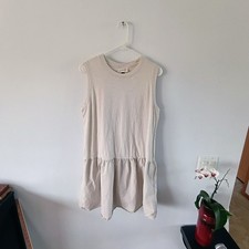Universal Thread Cream Sleeveless Cotton Tunic Tank Dress Large